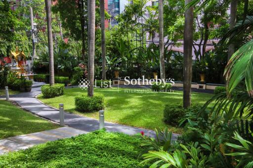 Beautiful outdoor garden with lush greenery and a walking path