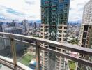 Balcony view overlooking city skyline