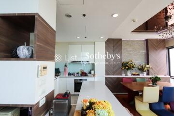 Modern open kitchen with dining area