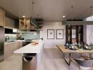 Modern kitchen with dining area