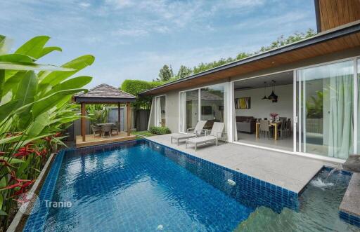 Furnished villa with a garden, a swimming pool and services, Layan, Phuket, Thailand