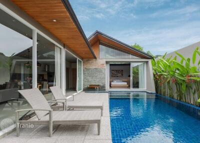 Furnished villa with a garden, a swimming pool and services, Layan, Phuket, Thailand