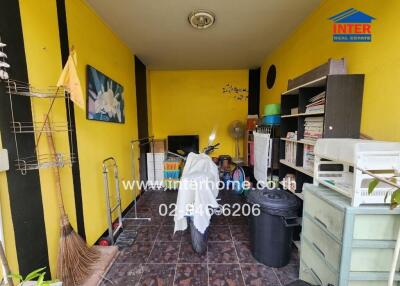 Storage room with various household items