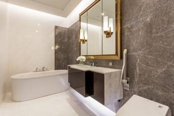 Luxury modern bathroom with elegant fixtures