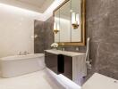 Luxury modern bathroom with elegant fixtures