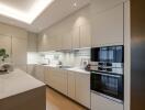 Modern and sleek kitchen with appliances and decor