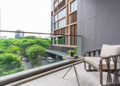 modern balcony with city view