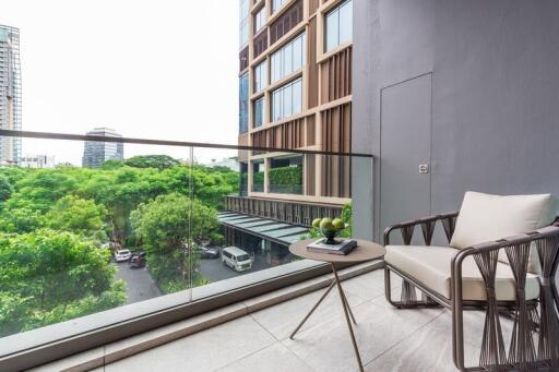 modern balcony with city view