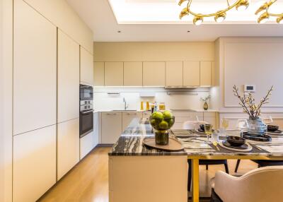 Modern kitchen with dining area