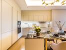 Modern kitchen with dining area