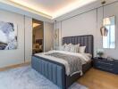 Modern master bedroom with stylish decor