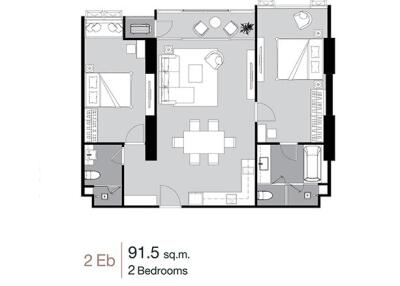 2-bedroom apartment floor plan