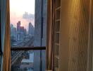 High-rise bedroom with city view