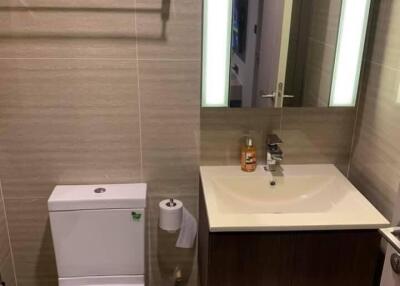 Modern bathroom with sink and toilet