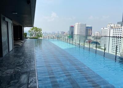 Rooftop infinity pool with city views