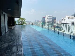 Rooftop infinity pool with city views