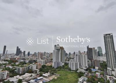 City skyline view from high-rise property