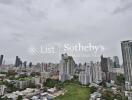 City skyline view from high-rise property