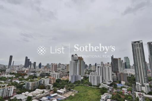 City skyline view from high-rise property