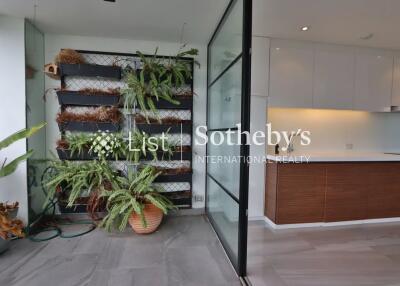 Modern kitchen with indoor plant wall