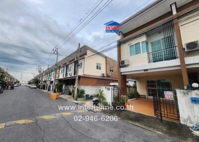 Street view of residential buildings