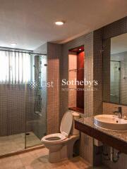 Modern bathroom with shower and sink