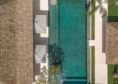 aerial view of swimming pool area