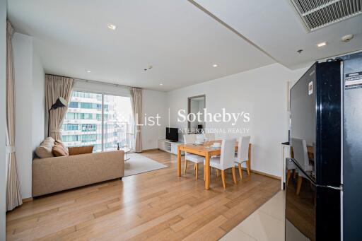 Living room with adjacent dining area