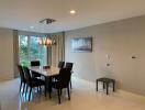 Modern dining room with table and chairs