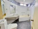 Spacious bathroom with modern amenities