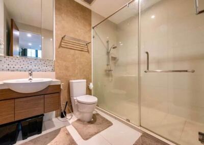 Modern bathroom with glass shower