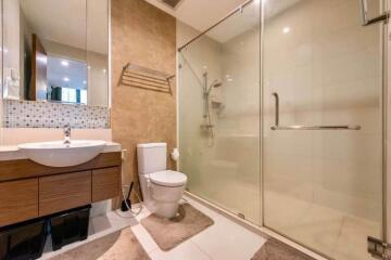 Modern bathroom with glass shower