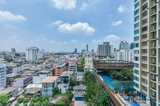 City skyline view from a high-rise building