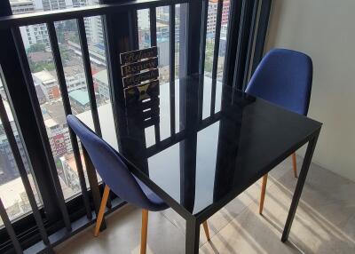 Dining area with city view