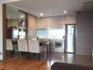 Modern kitchen with dining area