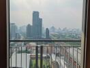 View from balcony overlooking the city skyline