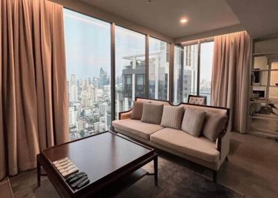 Modern living room with city view