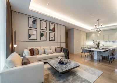 Spacious modern living room with stylish decor