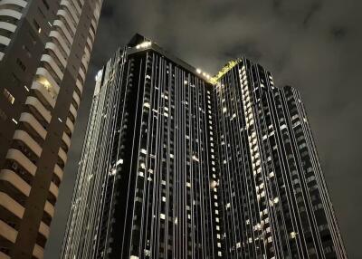 High-rise apartment buildings at night