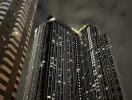 High-rise apartment buildings at night