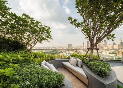 Rooftop garden with city view