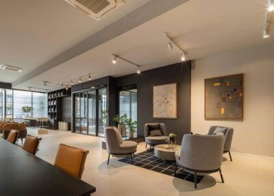 Modern living and dining area with contemporary decor