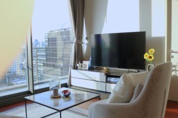 Modern living room with city view