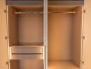 Open Closet with Shelves and Drawers