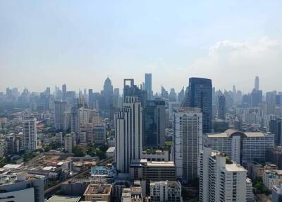 City skyline with multiple high-rise buildings