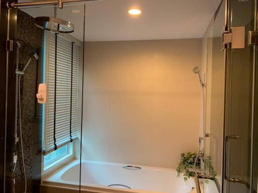 Modern bathroom with shower and bathtub