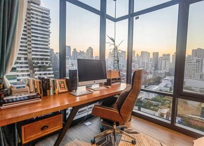 Home office with city view