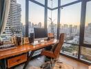 Home office with city view