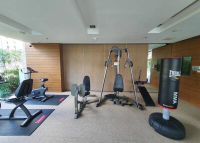 Home gym with exercise equipment