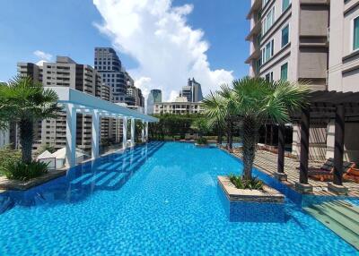 Rooftop pool with city views